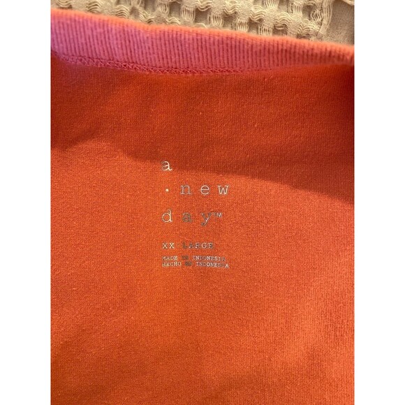 A New Day Tank Dress Plus Size XXL T Shirt Sleeveless Salmon Pink Gathered Waist - Picture 8 of 10